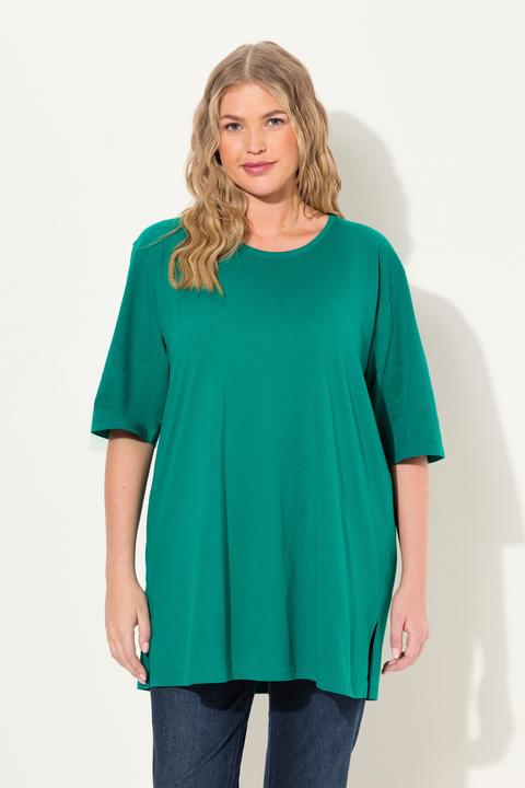 Actual product image Ulla Popken Basic Round Neck Short Sleeve Relaxed Fit Tee (54)