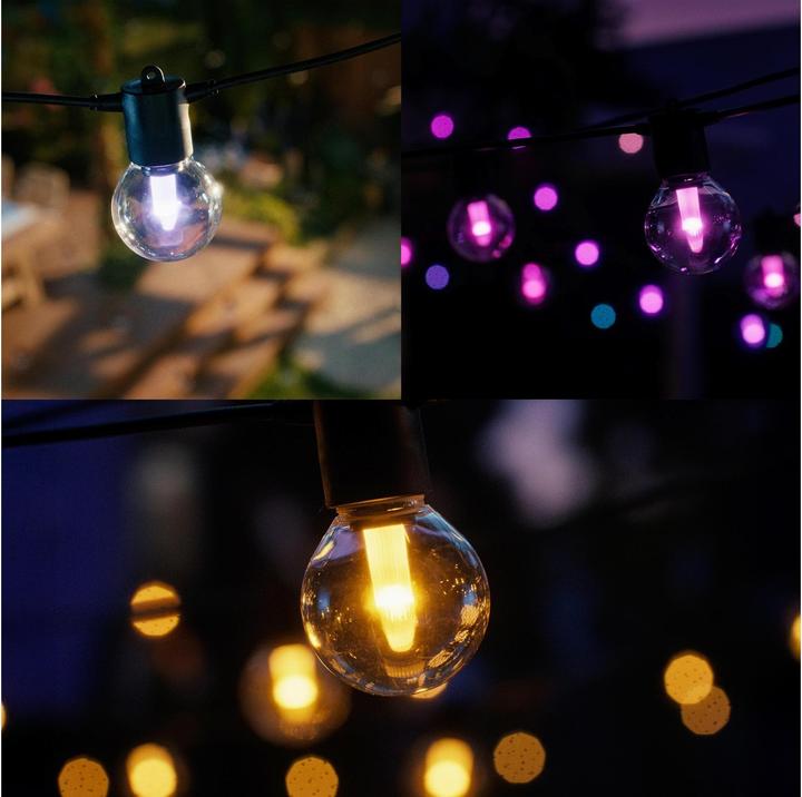 Productafbeelding Philips White & Color Ambiance Festavia Globe Lichterkette Outdoor Verlängerung ohne Netzteil (21 m)