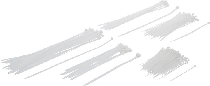 Produktbild BGS Kabelbinder-Sortiment weiss verschiedene Grössen 250-tlg. (Kunststoffkabelbinder, 250 mm, 250 Stk.)