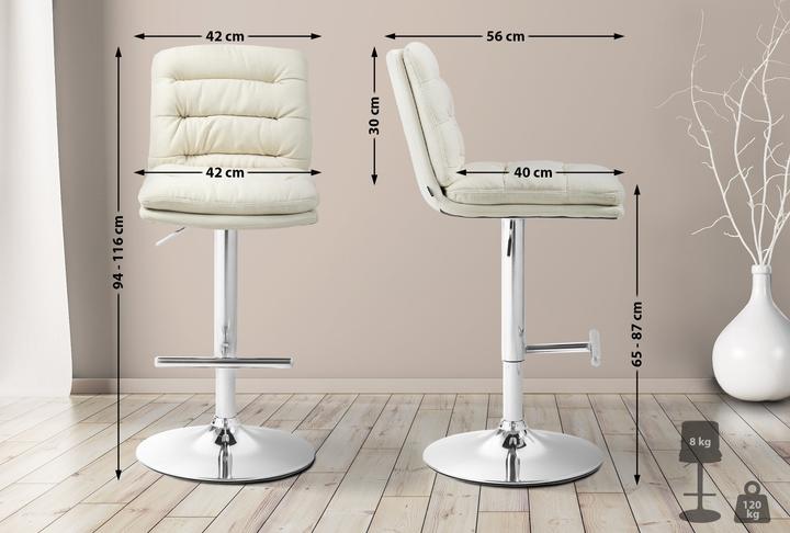 Actual product image CLP Damar bar stool, height-adjustable and swivelling