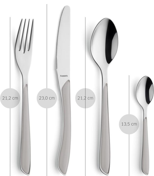 Immagine prodotto Kuppels Set di posate 24 pezzi grigio chiaro 2214 Prisma (24 Pezzo/i, Set di posate)
