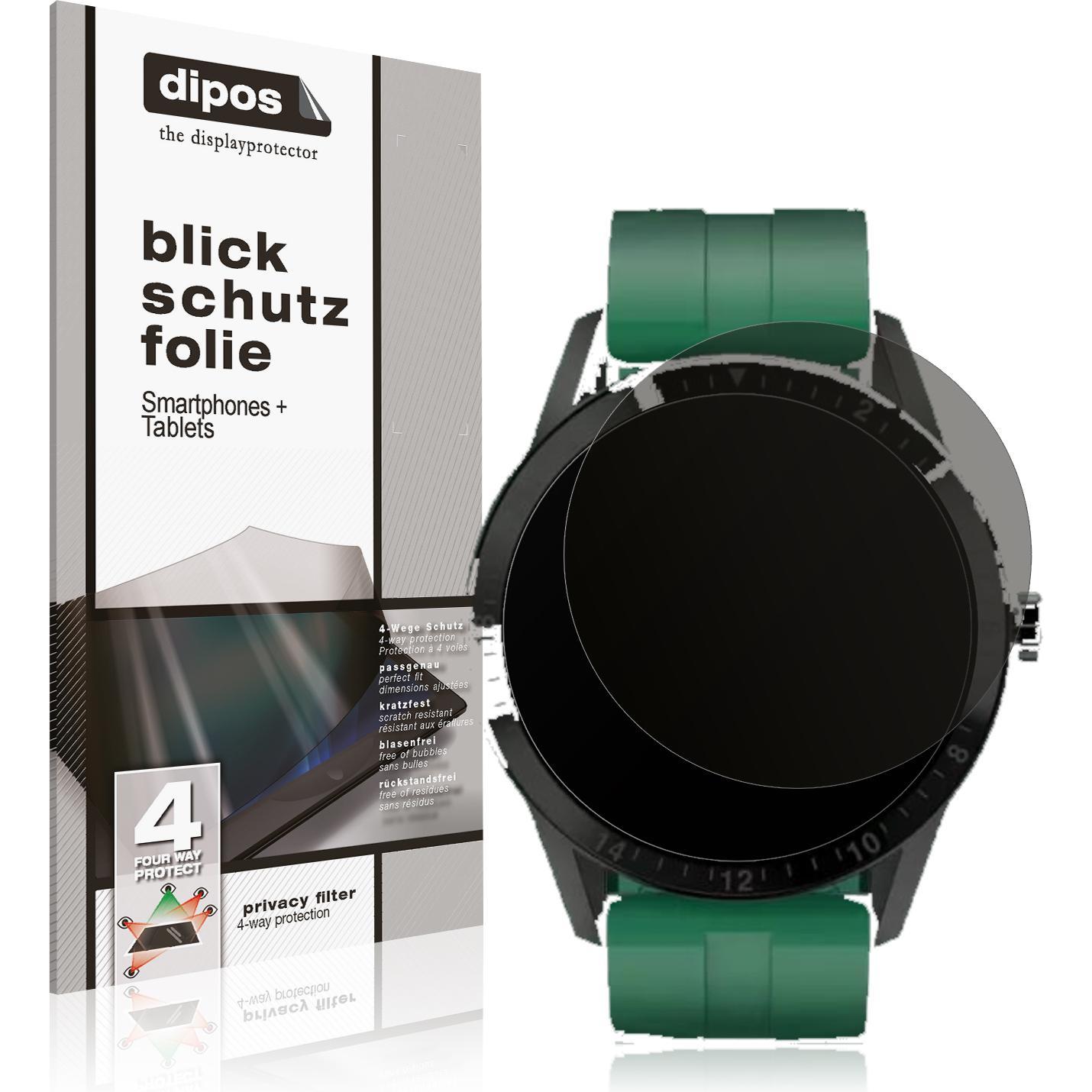 Dipos Blickschutzfolie 4-Way Privacy, Smartwatch Schutzfolie, Transparent