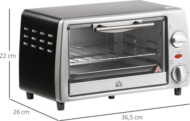 Actual product image Homcom Minibackofen Metall, Gehärtetes Glas Silber