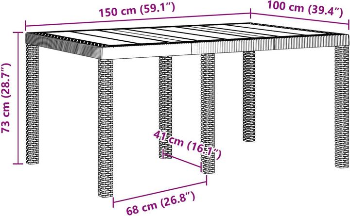 Produktbild vidaXL Gartentisch (150 x 100 x 73 cm)