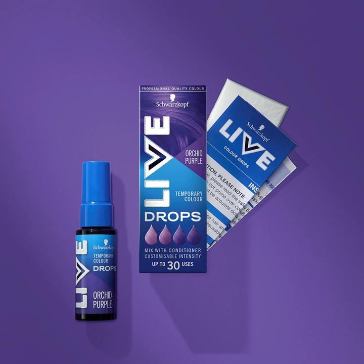 Produktbild Schwarzkopf Live Drops Waschbares Haarfärbemittel Orchidee Lila 30ml (Orchidee Lila)
