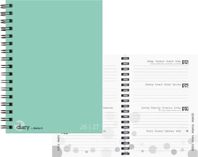 Image du produit Biella Agenda scolaire mydiary Wire-O (12 x 16,5 cm, 1 semaine / 2 pages)