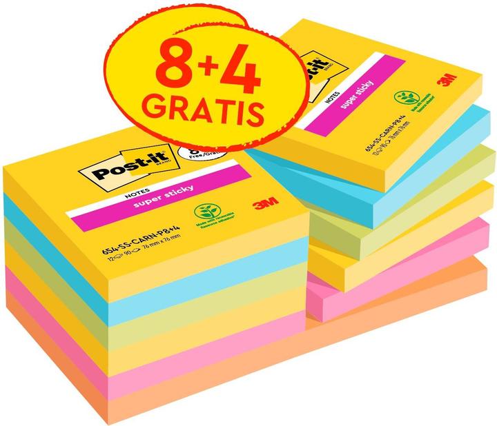 Image du produit Post-it Super Sticky Carnival (76 x 76 mm)