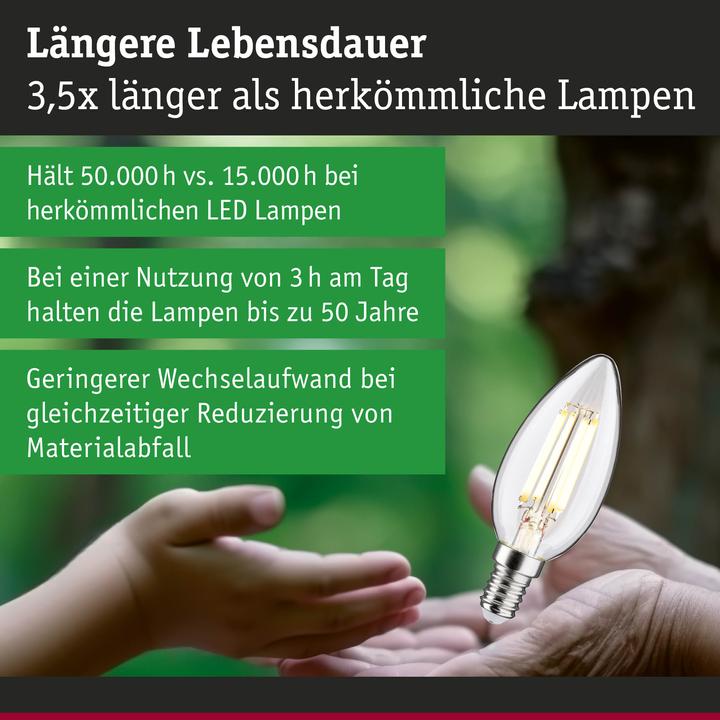 Produktbild Paulmann Kerze Eco-Line Filament 3er Set (E14, 525 lm, 3 x)