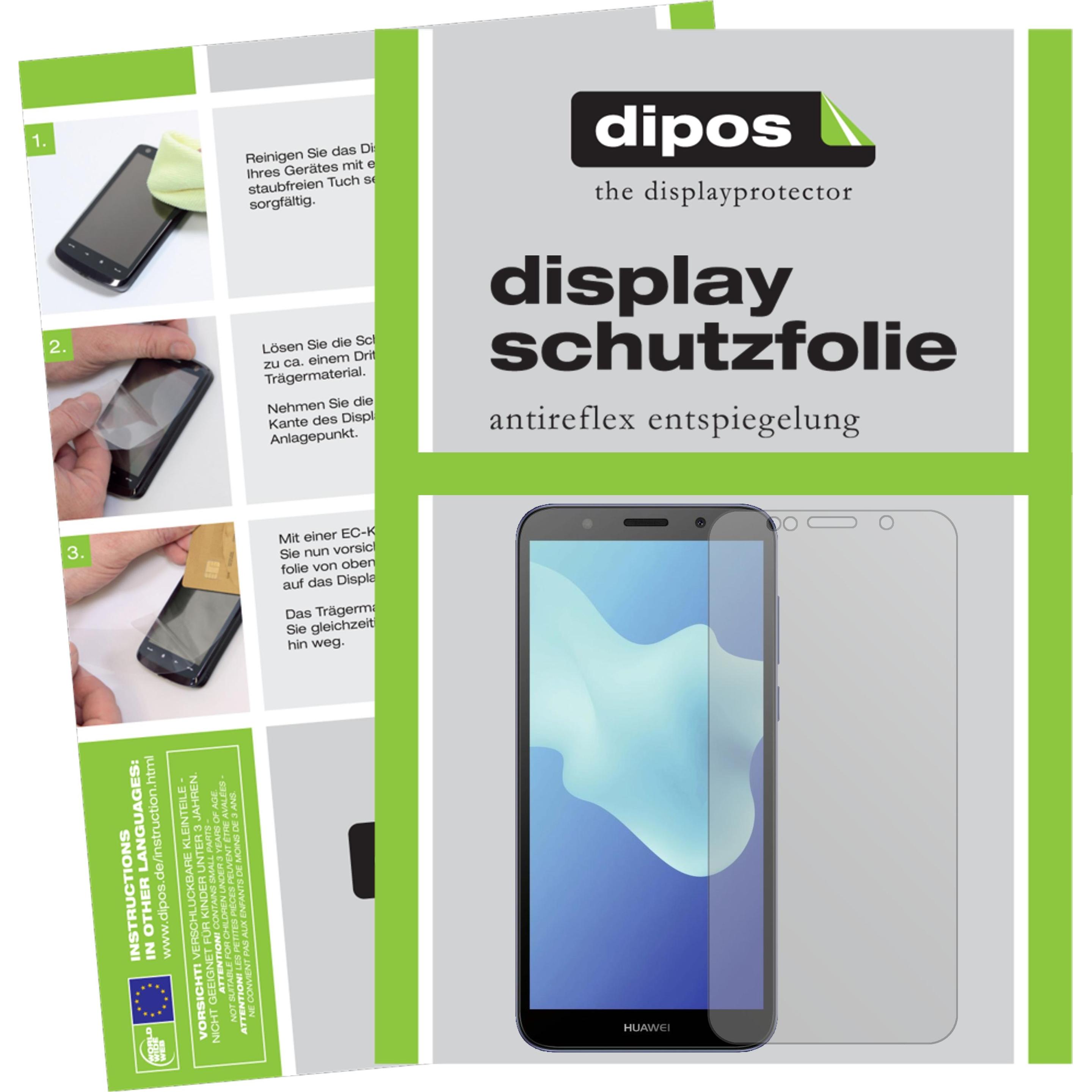 Dipos Displayschutzfolie Antireflex (2 Stück, Huawei Y5 (2018)), Smartphone Schutzfolie, Transparent