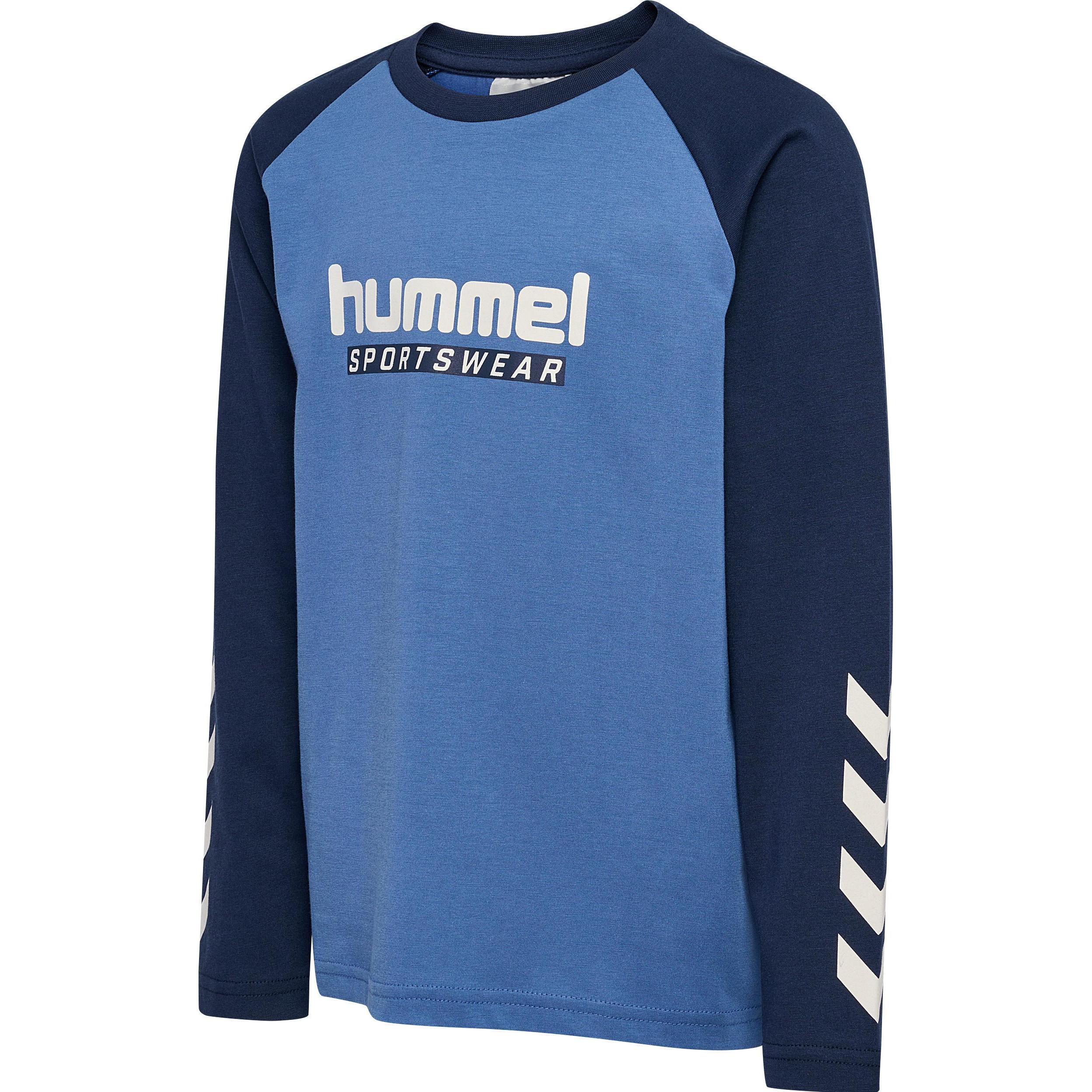 hummel, Herren, Sportshirt, hmlJR LOGO T-SHIRT L/S (22, 23, 24, 25, 26, 27, 28), Blau, 26, 22, 28, 25, 27, 23, 24