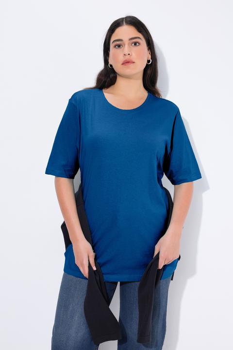 Actual product image Ulla Popken Basic Round Neck Short Sleeve Relaxed Fit Tee (68)