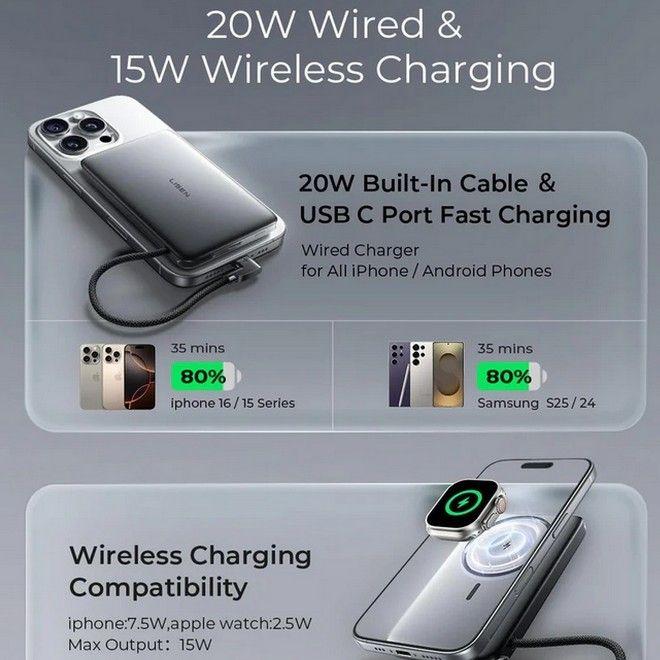 Produktbild Lisen Ultra Slim Series MagSafe Powerbank (10000 mAh, 20 W, 36 Wh)