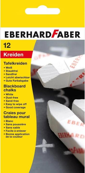 EberhardFaber Gesso per lavagna 12er custodia di cartone, bianco (Bianco, 12 x)