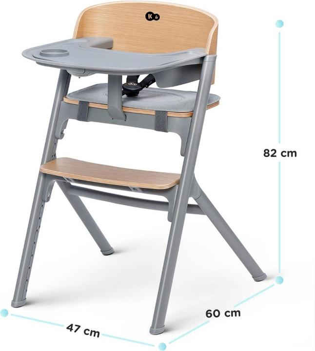 Actual product image KinderKraft Highchair LIVY with baby bouncer CALMEE oak (Highchair)