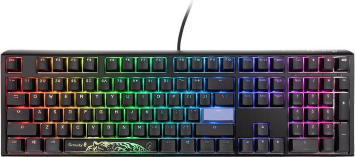 Actual product image Ducky One 3 Classic Black/White Gaming Keyboard, RGB LED - MX-Blue (US) (USA, Cable)
