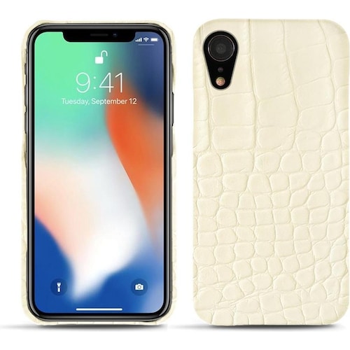 Noreve Lederschutzhülle (Apple iPhone XR), Smartphone Hülle, Weiss