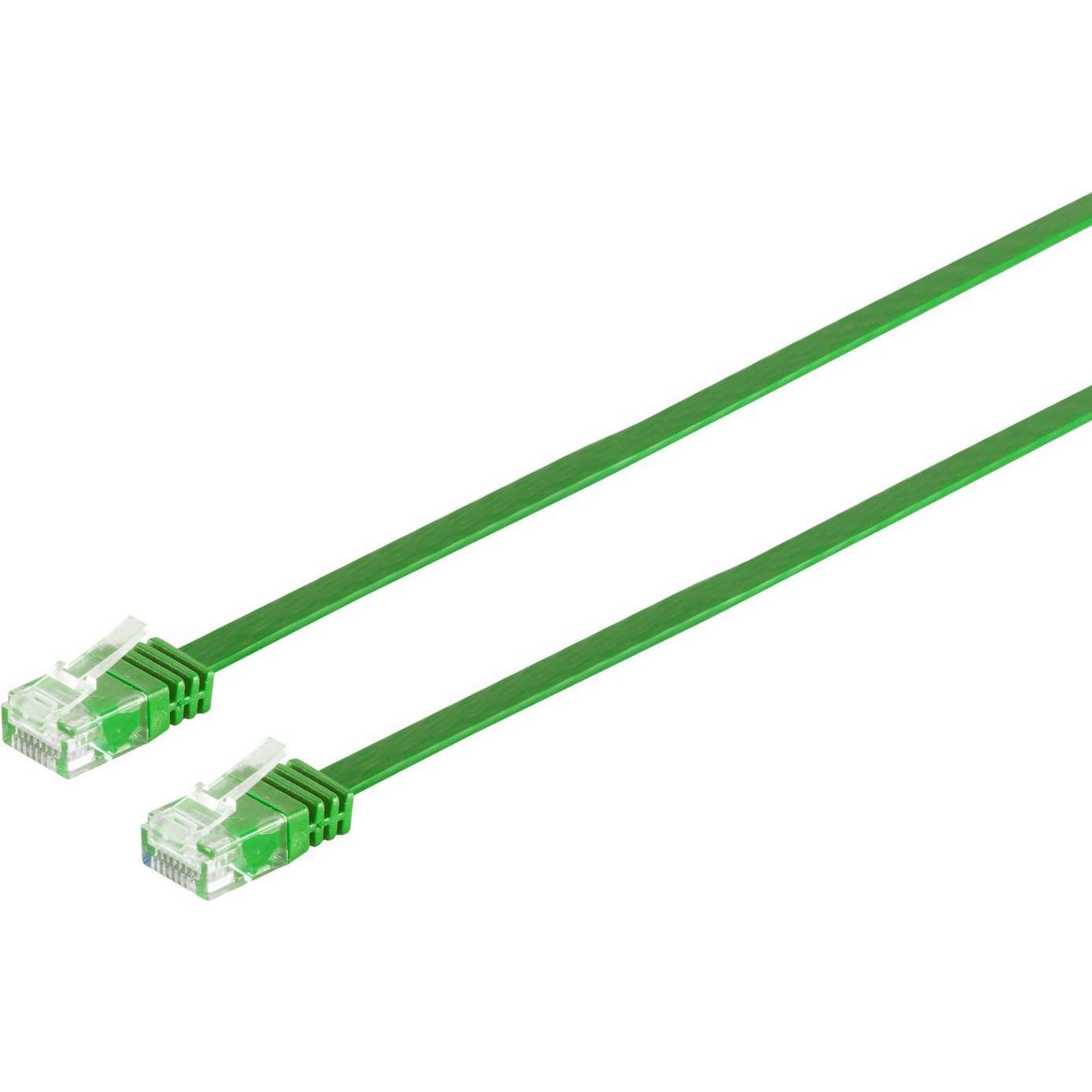 Tecline High Quality Patchkabel, flach, U/UTP, ungeschirmt, Cat 6, grün, 10,0 m Superflaches Patchkabel z.B. (U/UTP, CAT...