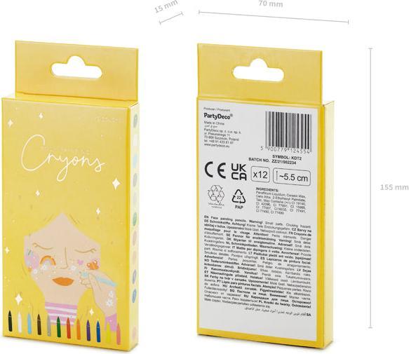 Produktbild Partydeco Face paint crayons (1 pkt / 12 pc.)
