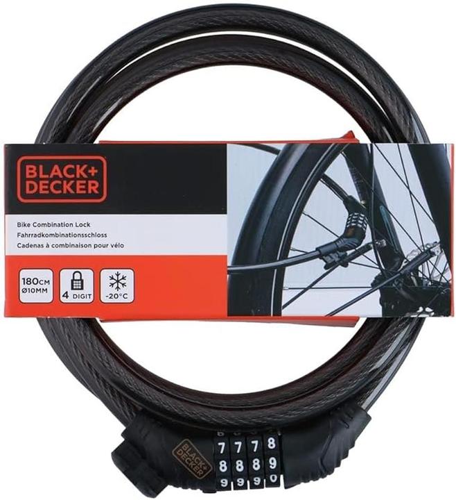 Immagine prodotto Black & Decker Lucchetto combinato per bicicletta (180 cm)