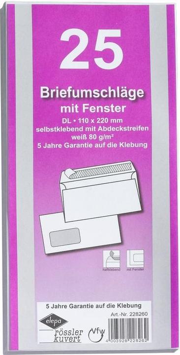 Actual product image Elepa Envelope with window right (C5, C6, 25 x)