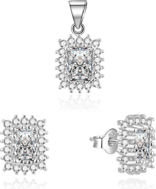 Beneto Elegant jewelry set with zircons TAGSET197 (pendant, earrings)