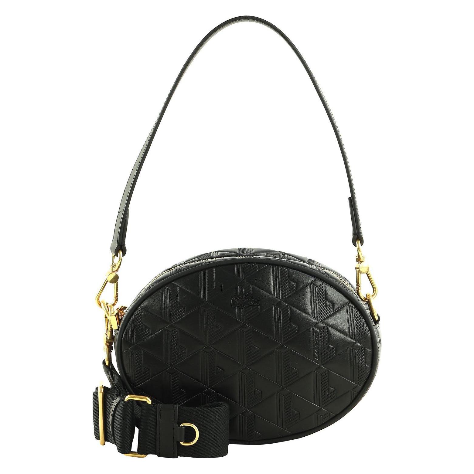 Lacoste, Damen, Handtasche, Maheki Oval Shoulder Bag, Schwarz