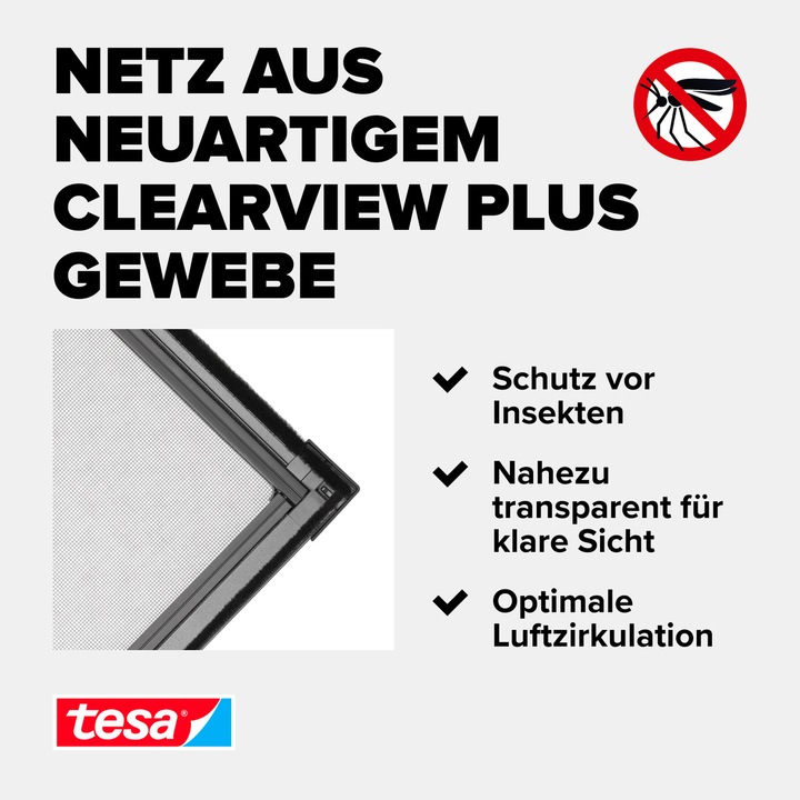 Nutritional values and ingredients tesa Insect screen Alu COMFORT for windows, with aluminium frame, without drilling (140 x 150 cm)