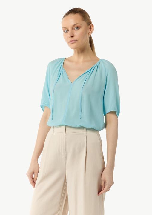 Image du produit Comma Bluse Crêpe-Bluse mit voluminösen Ärmeln und Raffung (34)
