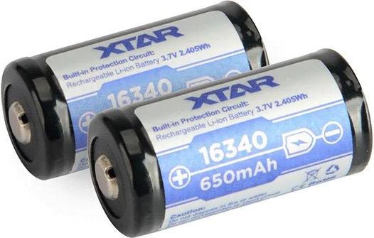 Actual product image Xtar 16340 650mAh battery with protection (650 mAh)