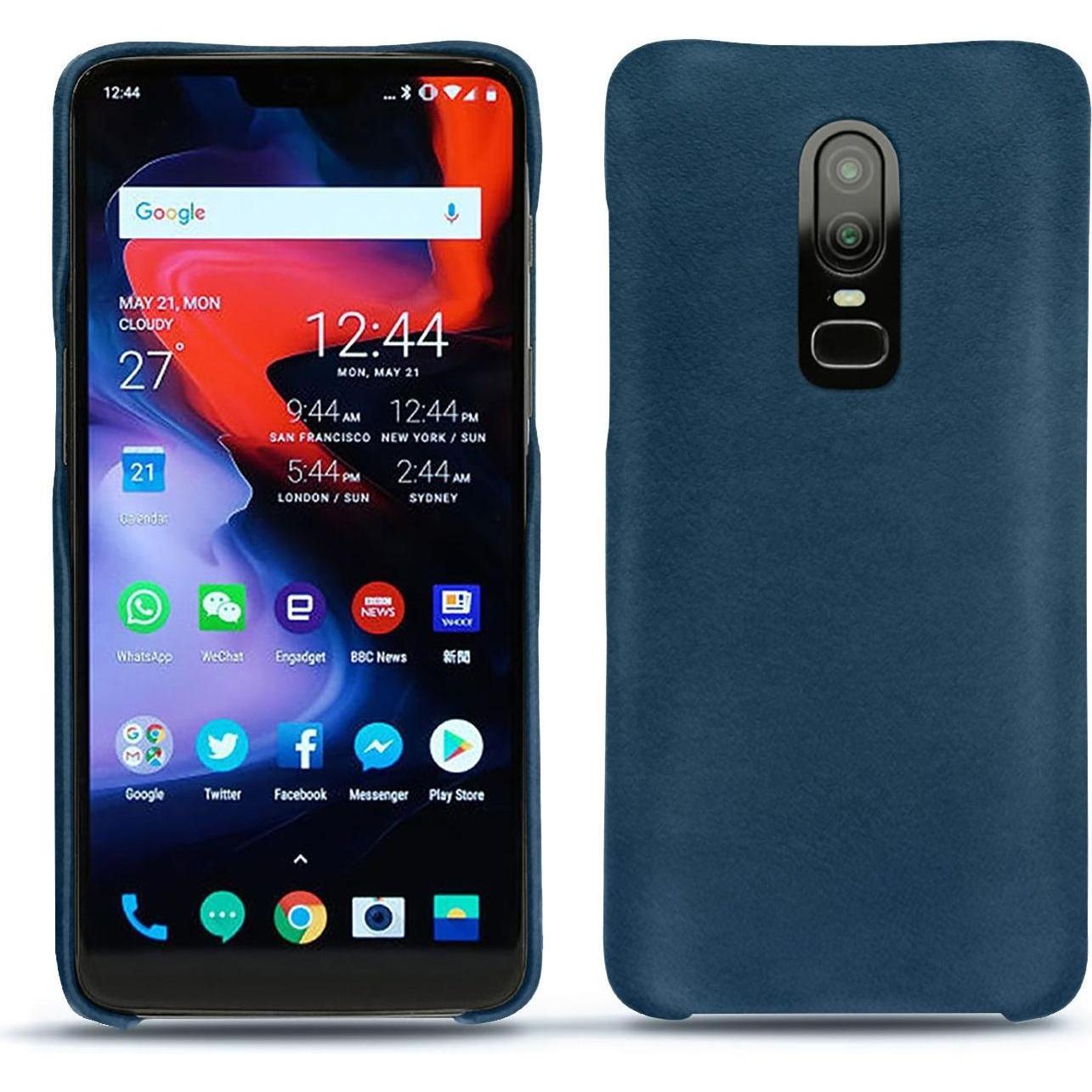 Noreve Lederschutzhülle (OnePlus 6), Smartphone Hülle, Blau