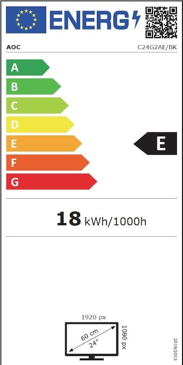 Energy Label AOC C24G2AE/BK (1920 x 1080 pixels, 23.60")