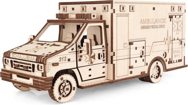 Actual product image Eco Wood Art Mechanical 3D wooden-puzzle - Ambulance (386 parts)