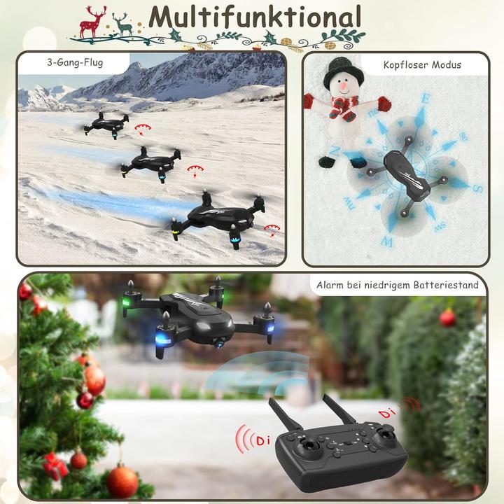 Produktbild Wipkviey T26 Drohne mit Kamera 1080P, faltbarer Quadrocopter, RC FPV (136 g)