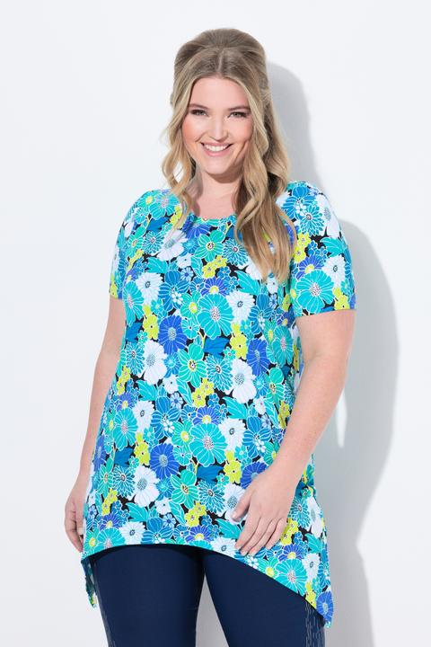 Produktbild Miamoda T-Shirt, A-Linie, Blumenmuster, Zipfelsaum (46)