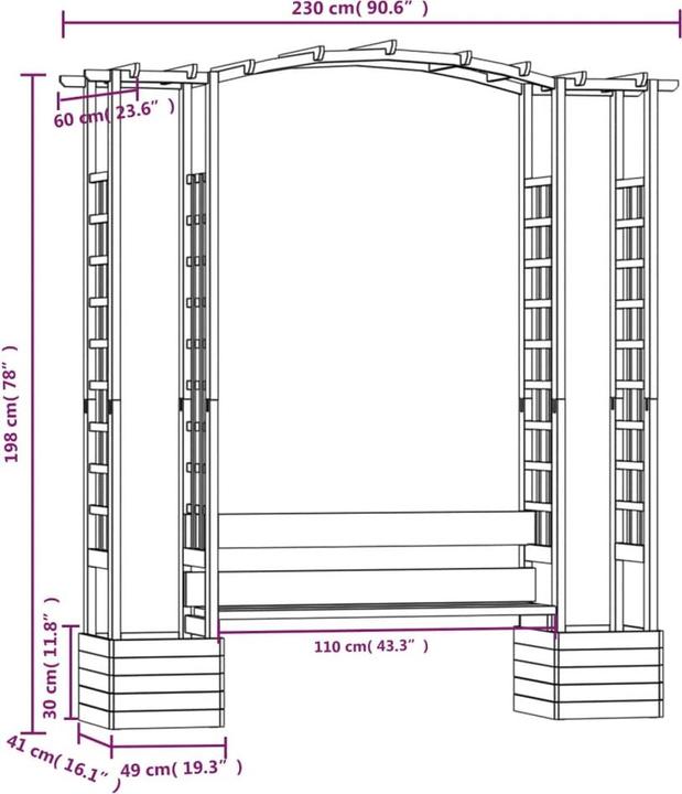 Actual product image vidaXL Pergola (230 cm, 60 cm)