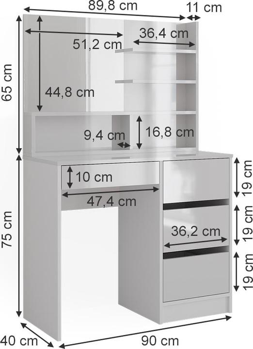 Immagine prodotto Vicco Sherry con specchio (90 x 75 x 40 cm)