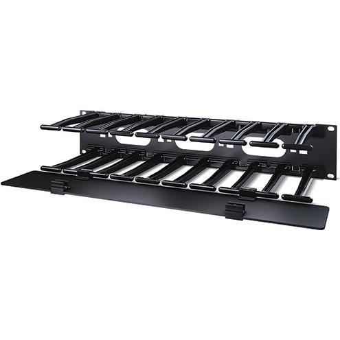 Thumbnail - APC 2U Horizontal Cable Manager Deep, Single Sided with Cover, hole in backplate, Serverschrank Zubehör, Schwarz