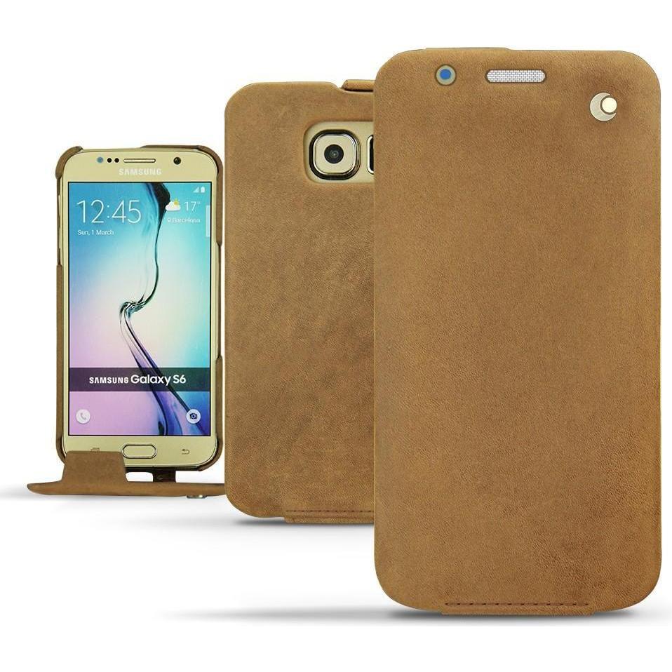 Noreve Lederschutzhülle vertikal (Samsung Galaxy S6), Smartphone Hülle, Braun
