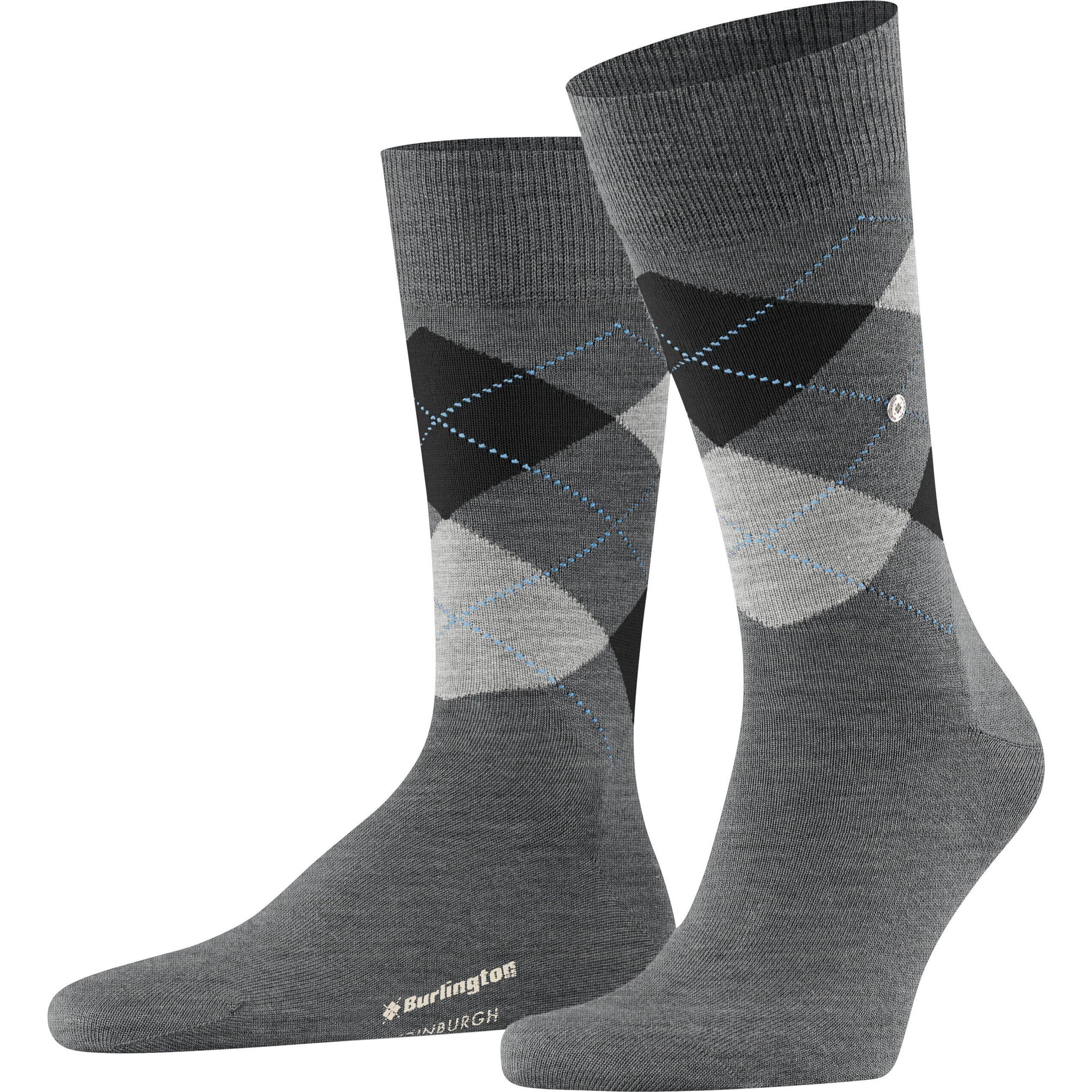 Burlington, Herren, Socken, Edinburgh SO, Grau, (Einzelpack, 40 - 46)