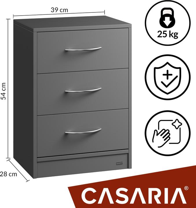 Image du produit Casaria Table de nuit (54 x 39 x 28 cm)