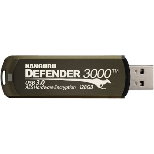 Kanguru Defender 3000 - 64 GB - USB Typ-A - 3.2 Gen 1 (3.1 Gen 1) - Kappe - 38 g (64 GB, USB-A), USB Stick, Braun