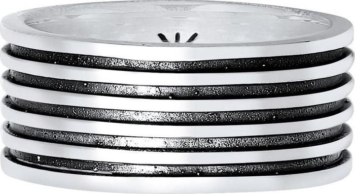Produktbild Kuzzoi Ring Herren Bandring Massiv Rillen 925 Silber (64, 925 Silber)