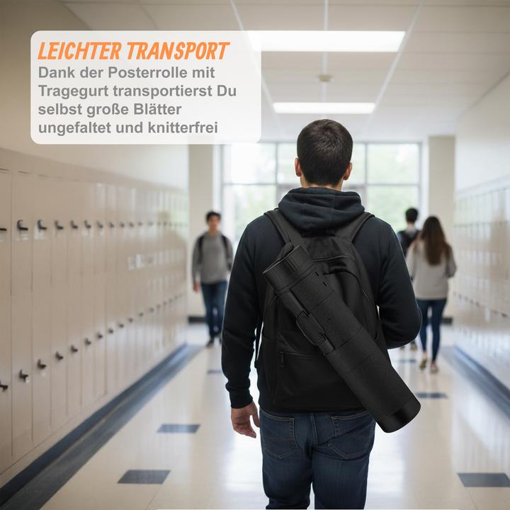 Image du produit Relaxdays - Posterrolle ausziehbar mit Griff, XL, 81–135 x 18,5 cm