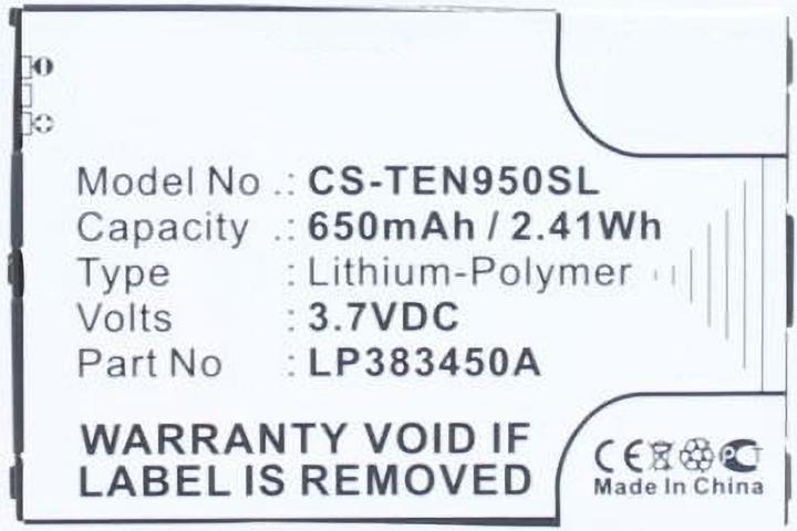 Actual product image AGI Battery compatible with Telefunken LP383450A - Battery - 650 mAh