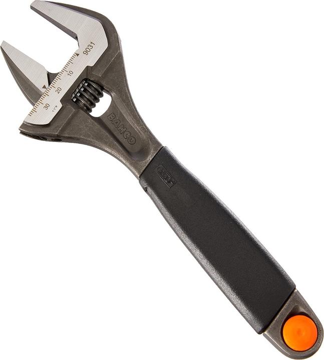 Actual product image Bahco ERGO 38 mm open-end spanner with extra-large opening width, central nut and rubber handle, phospha (38 mm)