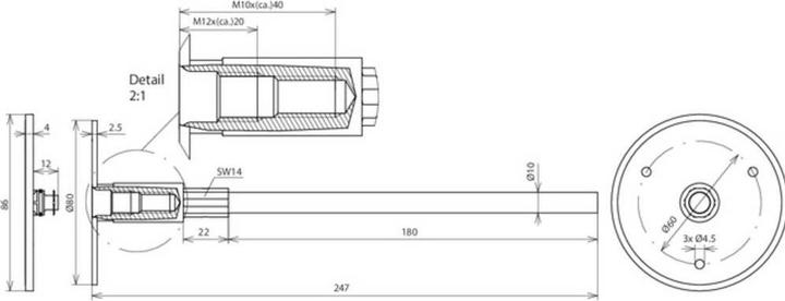 Produktbild Dehn 478041 Erdungsfestpunkt Typ M f. M10/M12 m. verpresster