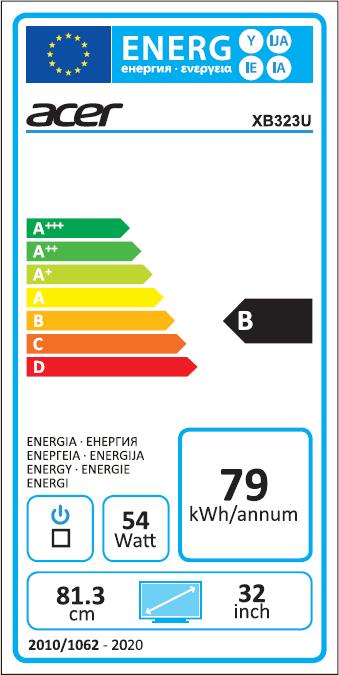Energie-Label Acer Predator XB323UGP (2560 x 1440 Pixel, 32")