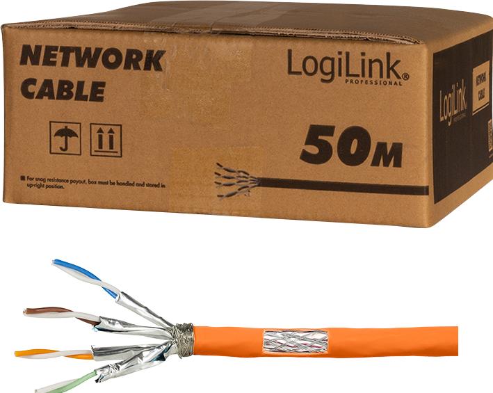 Actual product image LogiLink Installation cable, Cat.7, S/FTP, 50 m, simplex (S/FTP, CAT7, 50 m)
