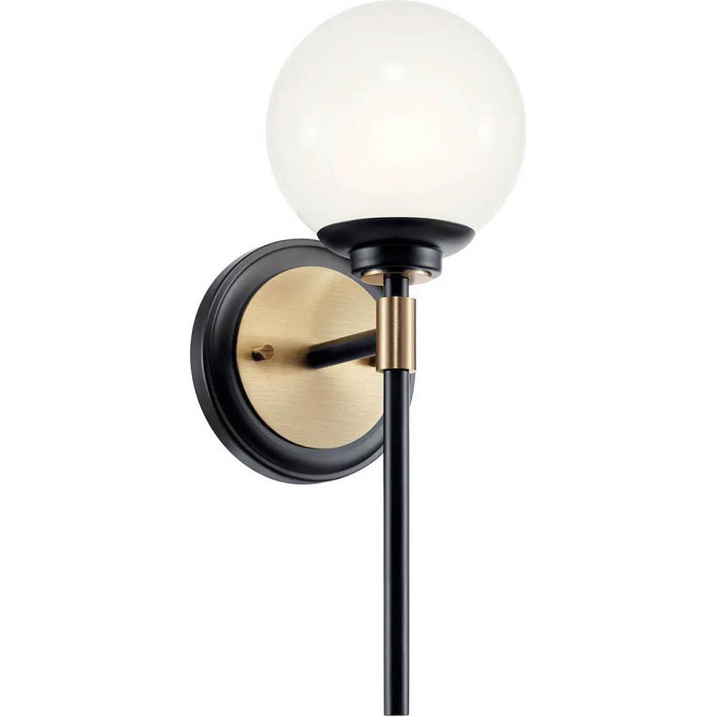 Elstead Lighting, Illuminazione esterna, Elstead Benno Wandleuchte G9 Schwarz und Champagnerbronze Opalglas weiss IP44 (G9, IP44)