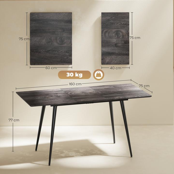 Produktbild Homcom Esstisch MDF, Stahl Grau
